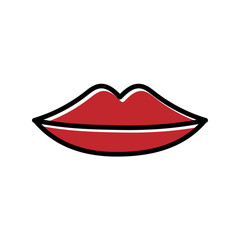 lip hand drawn icon vector design