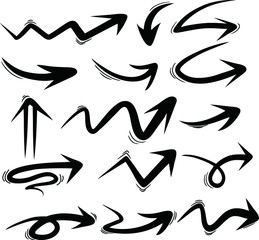 Set of Arrow Hand Drawn Design Element 