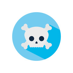 skull and cross bones, block flat style