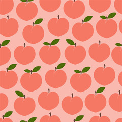 Peach. Colored Seamless Vector Patterns 