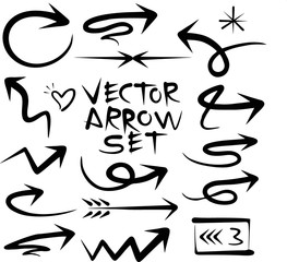 Set of Arrow Hand Drawn Design Element 