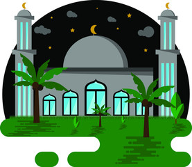 illustration of mosque Ramadan Kareem