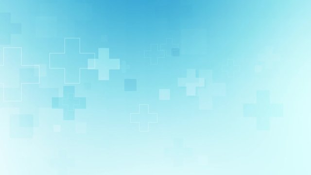 Abstract geometric background.  Elegant, smooth animation of plus shapes with medical icons, suitable for, medical, healthcare 