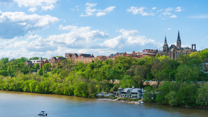 Georgetown University Potomac River View - obrazy, fototapety, plakaty