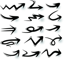 Obraz premium Set of Arrow Hand Drawn Design Element 