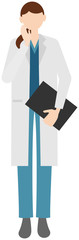 Vector image of a female doctor in in the white coat