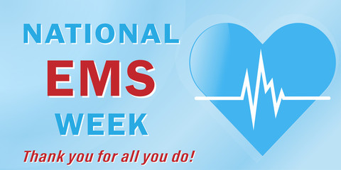 Vector illustration for the national emergency week, traditionally celebrated in May, and serves as a thank you to its people who save lives. All elements are isolated.