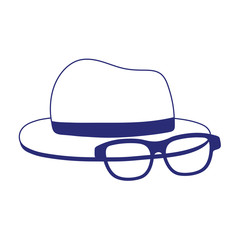 Hat with glasses vector design