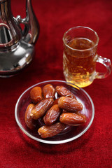 Dates fruit on carpet background