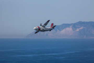 plane with Catalina in background