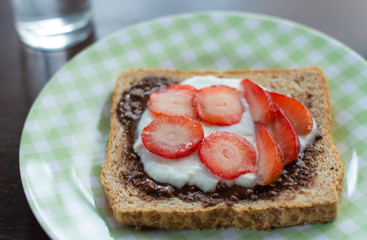 breakfast meal with whole wheat bread