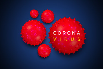 Coronavirus on a Blue Background, the World Health Organization or WHO uses the abbreviation COVID-19. Use this official message for the Coronavirus epidemic.