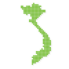 ベトナム　地図　緑　アイコン