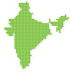 インド　地図　緑　アイコン