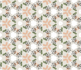 Vector colorful seamless pattern in boho style