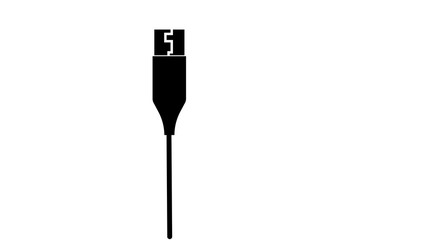 usb cable icon- usb cable isolated,data cable illustration