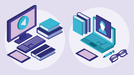 desktop and laptop education online tech