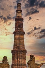 Unesco world heritage site the famous Qutub miner in New Delhi , India