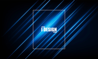 abstract technology vector background with lights lines and text i design in frame, dark backdrop with Arrow Light out triangle background Hitech communication