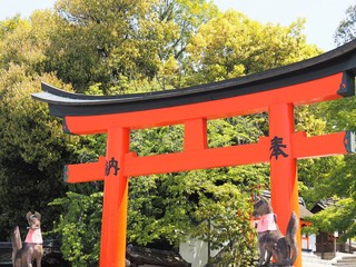 伏見稲荷大社の大きな鳥居（日本京都府）