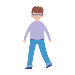 Avatar man cartoon with glasses vector design