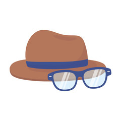 Hat with glasses vector design