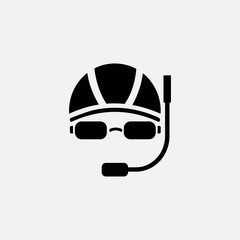 Swimming hat and glasses. Simple modern icon design illustration.