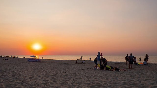 Sunset over the Polish coast timelapse