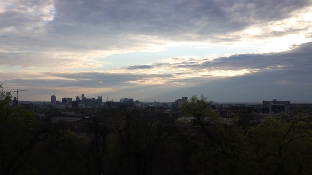 Sunrise overlooking Nashville TN, shot from Love Circle.  4/4/2020
