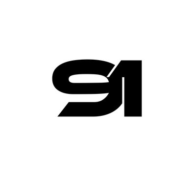 Initial 2 numbers Logo Modern Simple Black 91