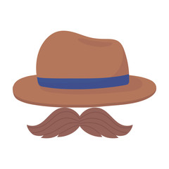 Hat with mustache vector design
