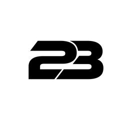 Initial 2 numbers Logo Modern Simple Black 23 - obrazy, fototapety, plakaty