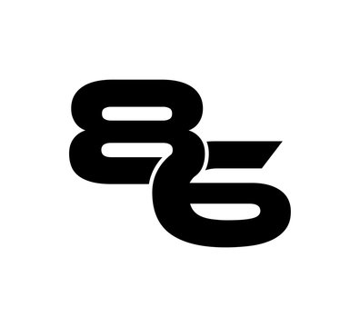 Initial 2 numbers Logo Modern Simple Black 86