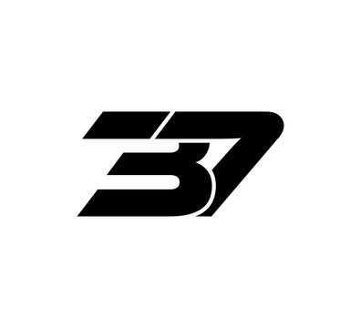 Initial 2 numbers Logo Modern Simple Black 37