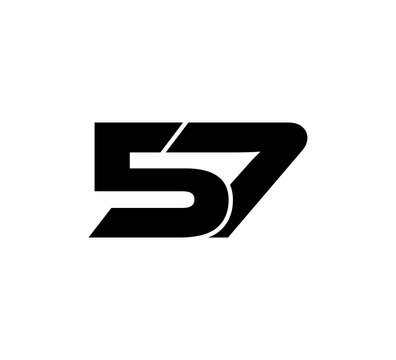 Initial 2 numbers Logo Modern Simple Black 57