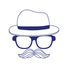 Hat glasses and mustache vector design