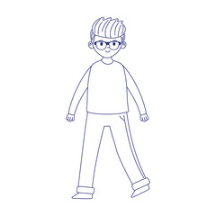 Avatar man cartoon with glasses vector design