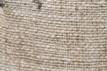 Burlap made from hemp. Coarse, durable fabric made from thick yarn.