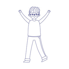 Avatar man cartoon with glasses vector design