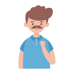 Avatar man cartoon with mustache vector design