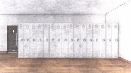 ロッカールーム　人なし　イラスト28