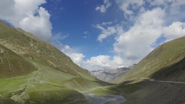 Beautiful landscape view of Baltal on Zoji la pass in Srinagar - Leh road in Jammu and Kashmir, India