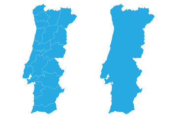 Fototapeta premium Map - Portugal Couple Set , Map of Portugal,Vector illustration eps 10. 