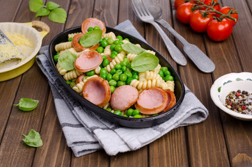 Traditional pasta with sausages