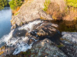 Dry Falls Flows Into Bass Lake, Echo Trail, Superior National Forest,Ely, Minnisota, USA