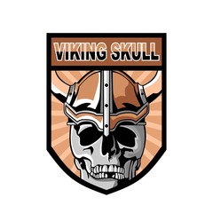 Viking skull esport logo mascot design