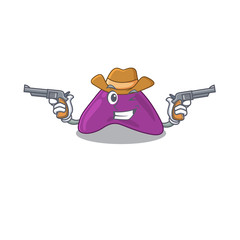 Cartoon character cowboy of adrenal with guns