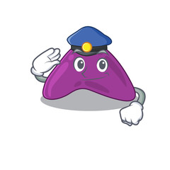 Police officer cartoon drawing of adrenal wearing a blue hat