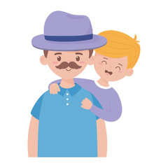 Father and son vector design