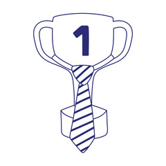 Trophy with necktie of fathers day vector design